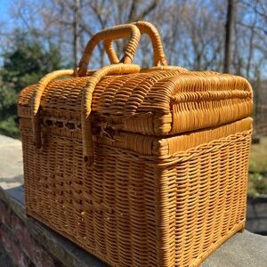 Woven Rattan Picnic Basket